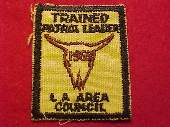 1968 PATCH, L. A. AREA COUNCIL, TRAINED PATROL LEADER, 2 X 2.5