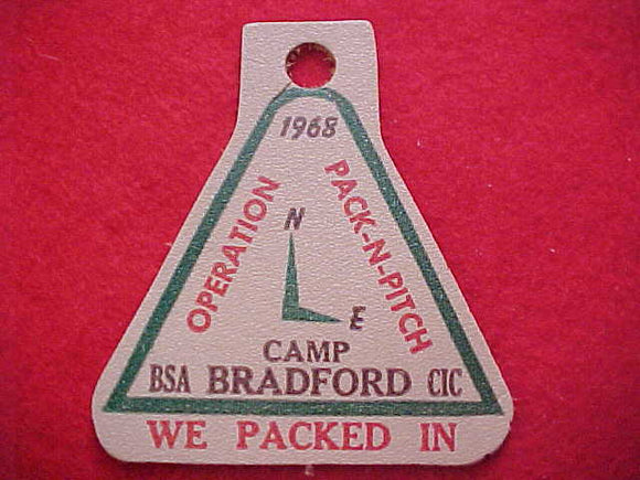 1968, CENTRAL INDIANA COUNCIL, CAMP BRADFORD, OPERATION PACK-N-PITCH, 