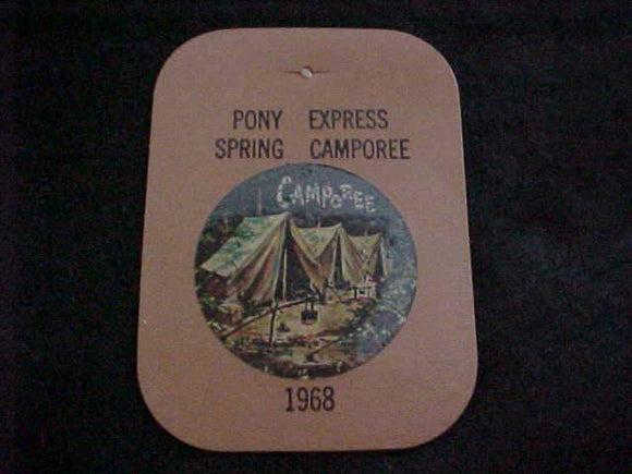 1968 PATCH, PONY EXPRESS SPRING CAMPOREE, PLASTIC