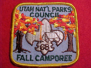 1968 PATCH, UTAH NATIONAL PARKS C. FALL CAMPOREE