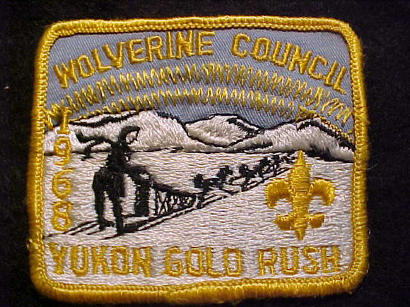 1968 PATCH, WOLVERINE COUNCIL, YUKON GOLD RUSH, USED
