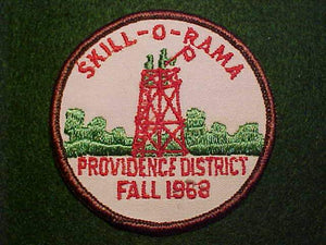 1968 ACTIVITY PATCH, PROVIDENCE DISTRICT FALL SKILL-O-RAMA
