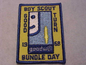 1968 ACTIVITY PATCH, GOODWILL BUNDLE DAY