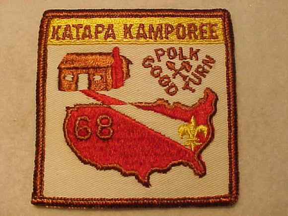 1968 ACTIVITY PATCH, MECKLENBURG COUNTY COUNCIL KATAPA KAMPOREE, POLK GOOD TURN