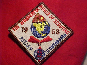 1968 ACTIVITY PATCH, MECKLENBURG COUNTY COUNCIL, ROTARY SCOUTARAMA