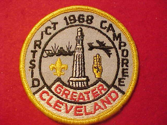 1968 PATCH, GREATER CLEVELAND DISTRICT CAMPOREE, USED