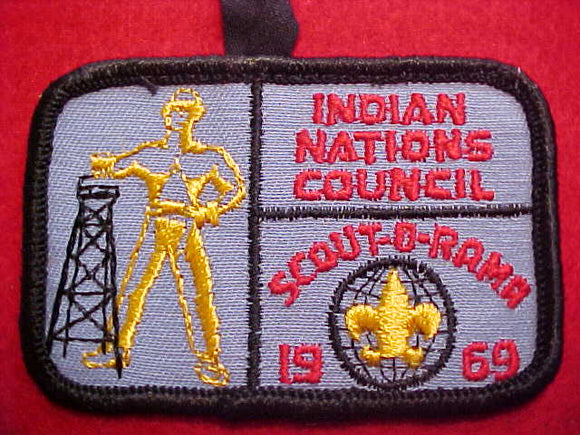 1969 ACTIVITY PATCH, INDIAN NATIONS C. SCOUT-O-RAMA