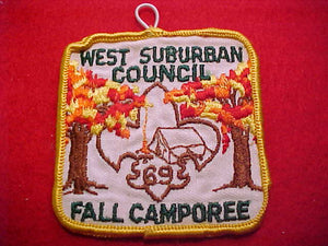 1969 ACTIVITY PATCH, WEST SUBURBAN C. FALL CAMPOREE, USED
