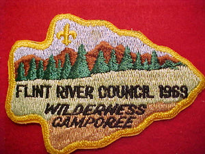 1969 ACTIVITY PATCH, FLINT RIVER C. WILDERNESS CAMPOREE