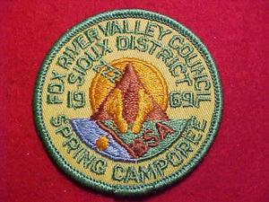 1969 PATCH, FOX RIVER VALLEY C., SIOUX DISTRICT SPRING CAMPOREE