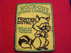1969 PATCH, FRONTIER DISTRICT ROCK-CUT SPRING CAMPOREE, USED