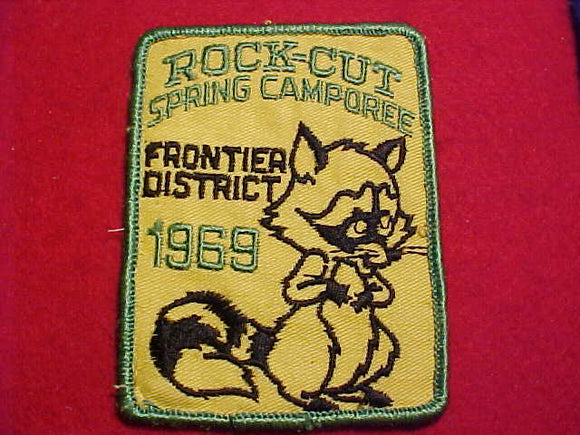 1969 PATCH, FRONTIER DISTRICT ROCK-CUT SPRING CAMPOREE, USED