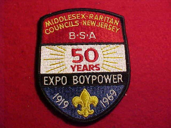 1969 PATCH, MIDDLESEX-RARITAN COUNCILS EXPO, BOYPOWER, NEW JERSEY