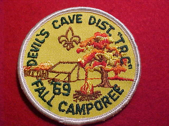 1969 PATCH, THREE RIVERS C., DEVIL'S CAVE DISTRICT FALL CAMPOREE