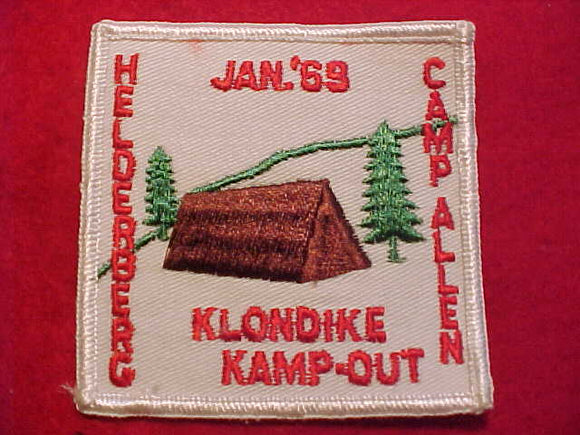 1969 PATCH, HELDERBERG, CAMP ALLEN KLONDIKE KAMP-OUT