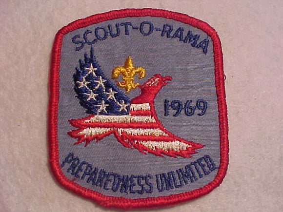 1969 PATCH, SCOUT-O-RAMA, PREPAREDNESS UNLIMITED, USED