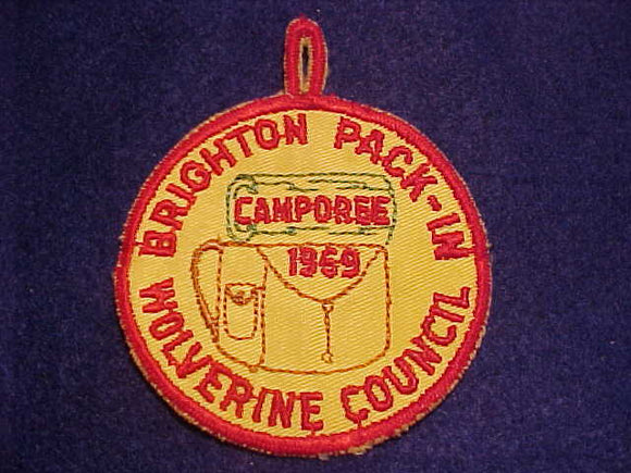 1969 PATCH, WOLVERINE COUNCIL, BRIGHTON PACK-IN CAMPOREE