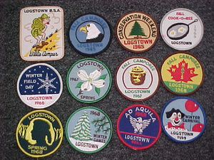 1965-1969 PATCH SET (12 DIFFERENT), ALLEGHENY TRAILS C., LOGSTOWN DISTRICT