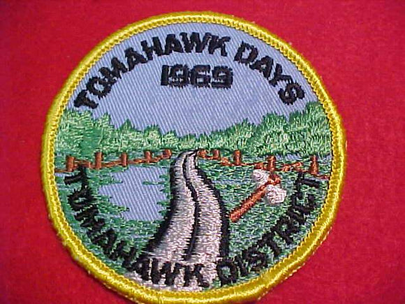 1969 PATCH, TOMAHAWK DAYS, TOMAHAWK DISTRICT