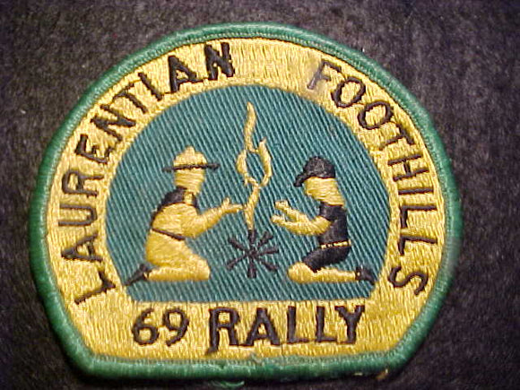 1969 ACTIVITY PATCH, LAURENTIAN FOOTHILLS RALLY, USED