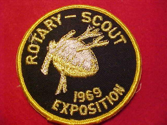 1969 ACTIVITY PATCH, MECKLENBURG COUNTY COUNCIL, ROTARY-SCOUT EXPOSITION