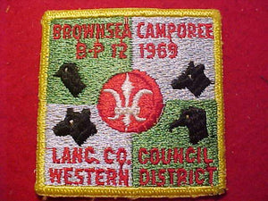 1969 PATCH, LANCASTER COUNTY C., WESTERN DISTRICT BROWNSEA CAMPOREE