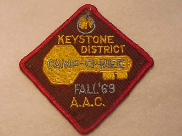 1969 PATCH, ATLANTA AREA C., KEYSTONE DISTRICT FALL CAMPOREE, USED