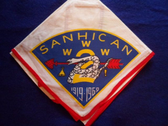 Lodge 2 Sanhican N13A 1919-69 Anniversary Neckerchief