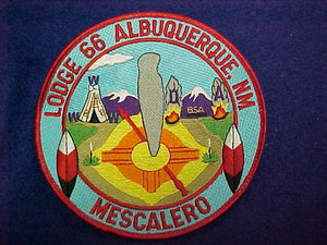 66 J5 YAH-TAH-HEY-SI-KESS JACKET PATCH, MESCALERO CHAPTER, 6" ROUND