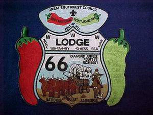 66 j4 yah-tah-hey-si-kess jacket patch, 2001 nj, route 66, Great Southwest Council