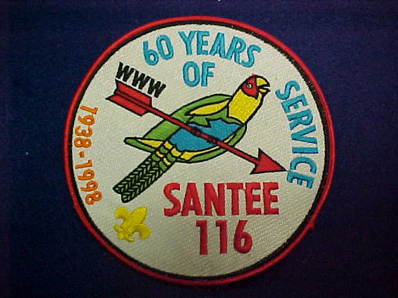 116 J3 SANTEE JACKET PATCH, 1938-1998, 60 YEARS SERVICE