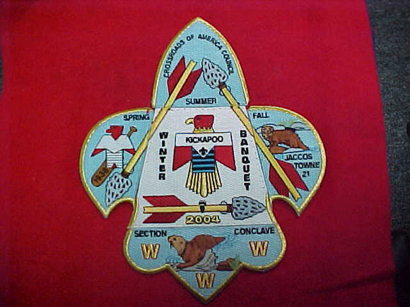 Lodge 128/21 kickapoo/jaccos towne, eX2004? (5 piece jacket patch)