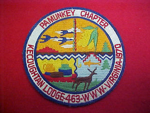 463 J1 Kecoughtan jacket patch, Pamunkey Chapter, 1970, used