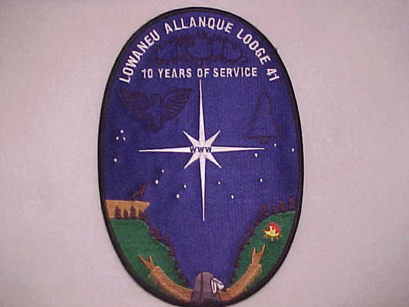 41 J2 LOWANEU ALLANQUE JACKET PATCH, 10 YEARS OF SERVICE (1995-2005)