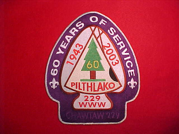 229 J3 PILTHLAKO, JACKET PATCH, 1943-2003, 60 YEARS OF SERVICE
