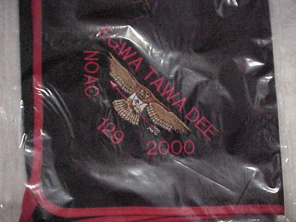 129 N3 EGWA TAWA DEE NECKERCHIEF, NOAC 2002, EMBROIDERED, MINT IN ORIG. BAG