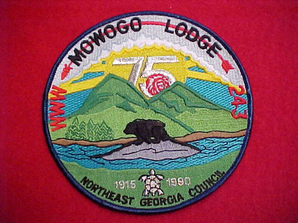 243 J6 MOWOGO, 75TH OA, 1915-1980, NORTHEAST GEORGIA C., ROUND JACKET PATCH