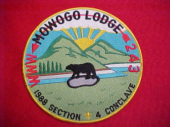 243 J5 MOWOGO JACKET PATCH, 1988 SECTION 4 CONCLAVE