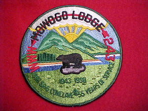 243 J12 MOWOGO,1998 SR6 CONCLAVE, 55 YEARS OF SERVICE, 1943-1998, ROUND JACKET PATCH