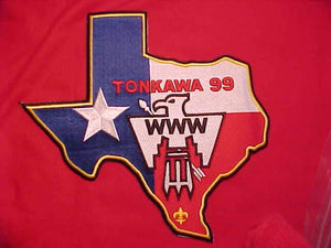 99 J3 TONKAWA JACKET PATCH, TEXAS SHAPE