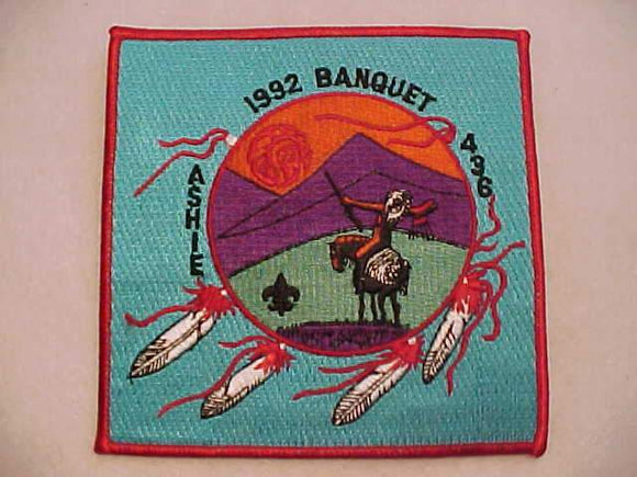 436 eX1992-1 ASHIE JACKET PATCH, 1992 BANQUET