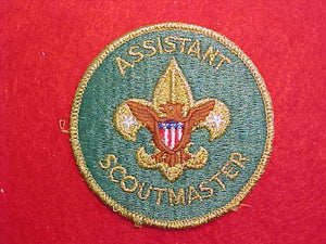ASSISTANT SCOUTMASTER, TRAINED, GOLD MYLAR, 1974-89