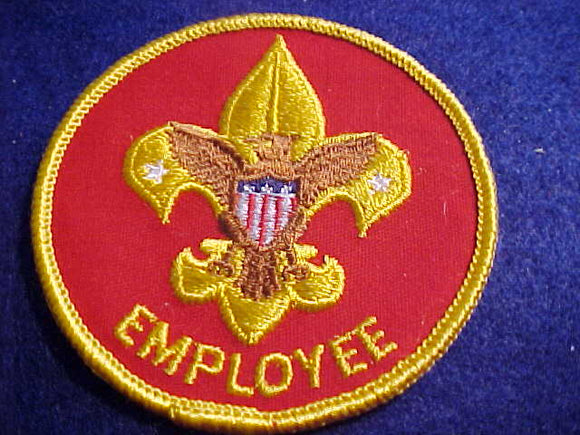 EMPLOYEE, YELLOW LETTERS, 5 RED STRIPES, CLOTH BACK