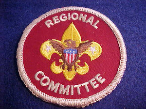 REGIONAL COMMITTEE, 1973-, FLAT ROLLED BDR., PLASTIC OVER GAUZE BACK