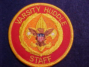 VARSITY HUDDLE STAFF, 1995-1996, RED TWILL, YELLOW WREATH