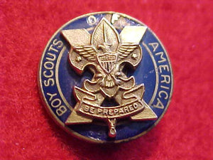 VETERAN PIN, 10 YEAR, "X", BACK MARKED "FILLED" (GOLD FILLED), SPIN LOCK