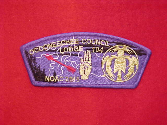 OCCONEECHEE COUNCIL, SA-89, 2015 NOAC, PURPLE BORDER/ 104 OCCONEECHEE
