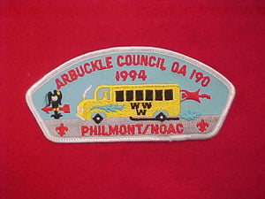 ARBUCKLE COUNCIL, TA-8, 1994 NOAC/PHILMONT/ 190 WISAWANIK