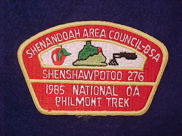 SHENANDOAH AREA COUNCIL, SA-10, 1985 NATIONAL OA PHILMONT TREK/ 276 SHENSHAWPOTOO