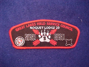 GREAT LAKES FS COUNCIL, SA-49, 2015 SASH BASH, RED BORDER/ 29 NOQUET